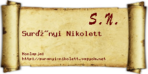 Surányi Nikolett névjegykártya
